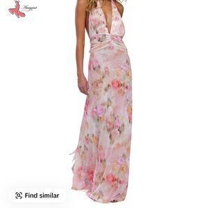 Floral Halter Maxi Dress